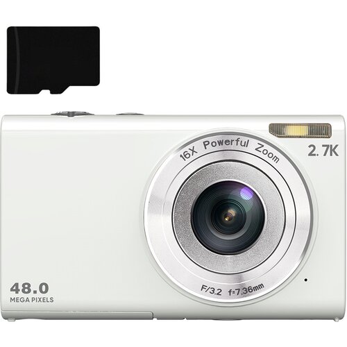INF digitalni fotoaparat 48MP 2.7K fhd 16X digitalni zoom, spletna kamera, samodejno ostrenje white, (21266036) Cene