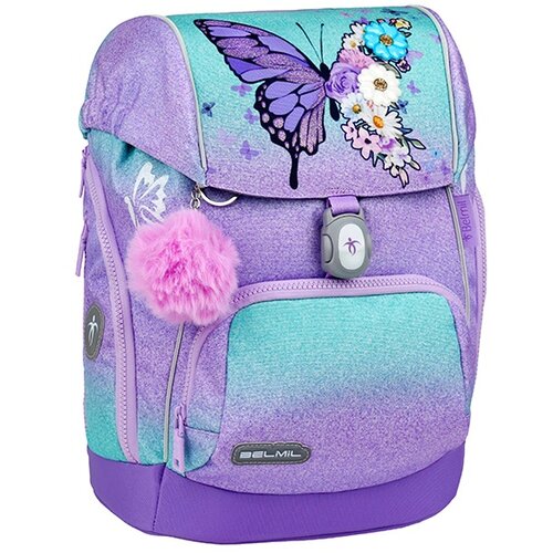 Belmil Ranac za &scaron;kolu Comfy Plus 405-73/P Serenity 27x19x36cm tirkiz ljubičasta leptir Cene