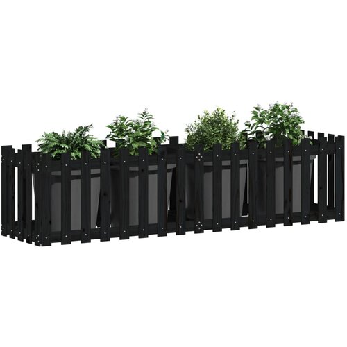  Povi&amp;scaron;ena vrtna gredica crna 200x50x50 cm masivna borovina Slike