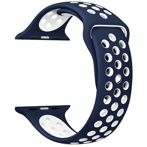Apple watch Sport Silicon Strap blue white M/L 42/44mm kai&amp;scaron; za sat Slike