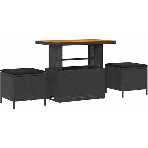  Sjedeća garnitura za vrt 11 kom. Crna poliratan 232 x 62 x 85 cm Slike