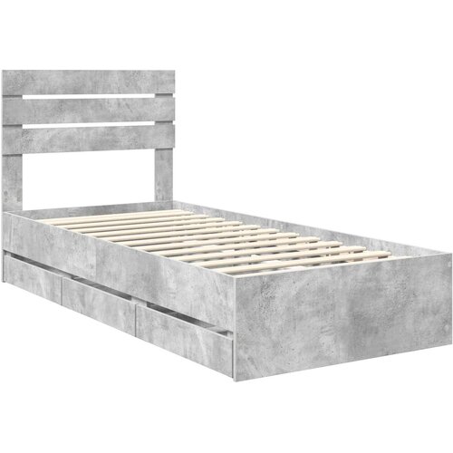  Krevetna konstrukcija s ladicama Betonski sivi 90 x 200 cm Siva 206 x 93 x 100 cm Slike