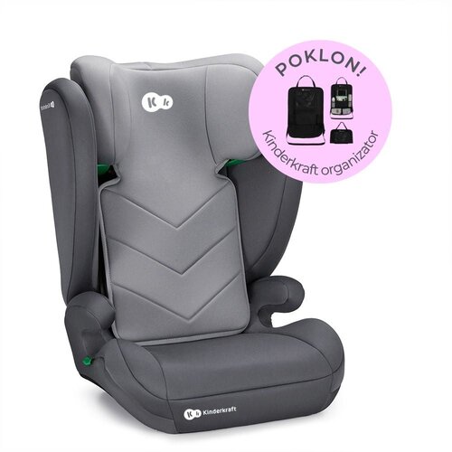 Kinderkraft avtosedež I-Spark i-Size 15-36 kg (100-150 cm) brez Isofixa, siv Slike