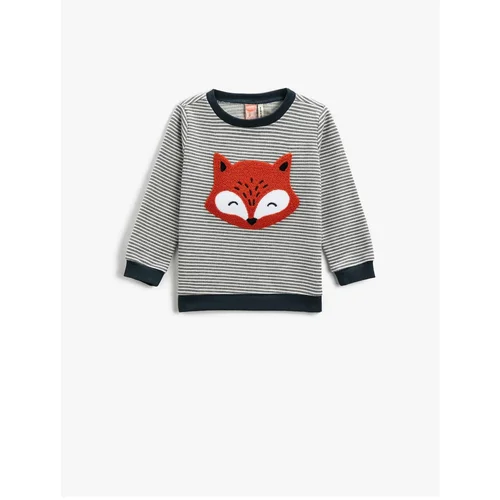 Koton Applique Detailed Sweatshirt Crew Neck