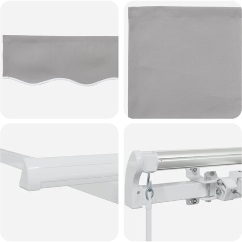 vidaXL Ročna Retraktibilna Tenda Svetlo Siva 450x300 cm, Tenda za Zamenjavo Tkanine za 4,5x3 m Okvir Svetlo Siva Cene