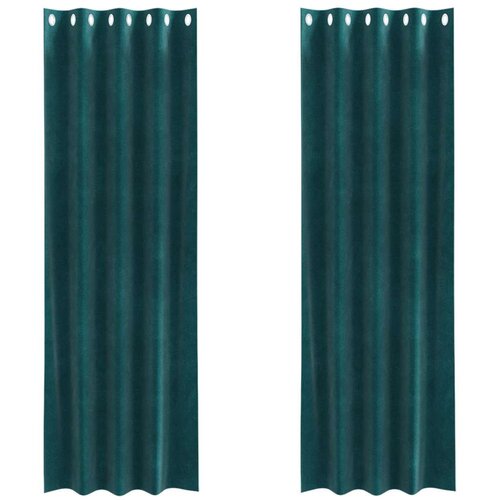  Zastore za zatamnjenje s očima 2 kom Tamnozelena bar&amp;scaron;un Slike