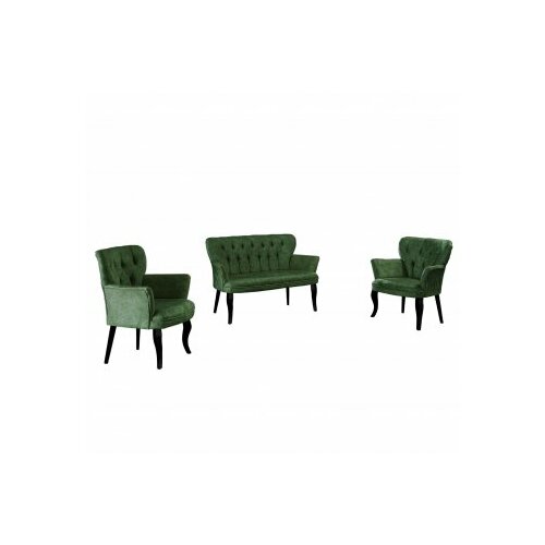 Atelier Del Sofa sofa i dve fotelje paris black wooden khaki Slike