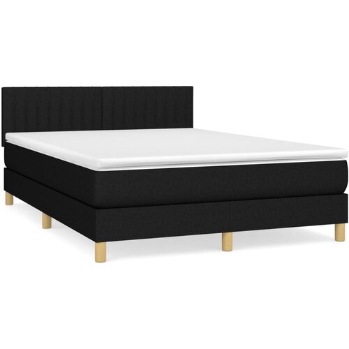 Maison Chic Box spring posteljni - Vzmetna postelja z vzmetnico črn 140x190 cm blago SL6606, (21887122) Cene