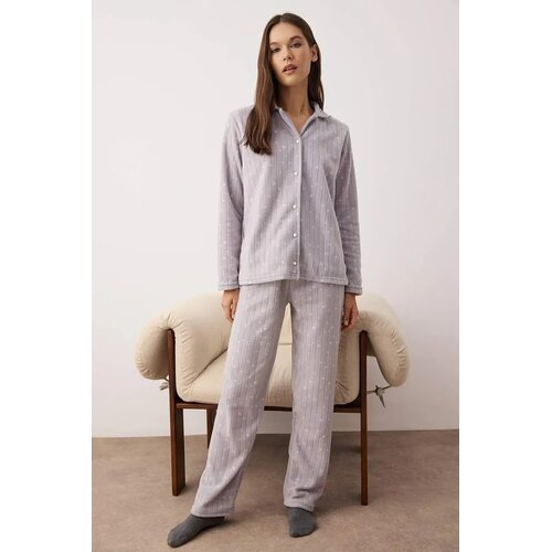 TRENDYOLMILLA Ženski set pidžame Thmaw26Pt00190, Sivi Cene