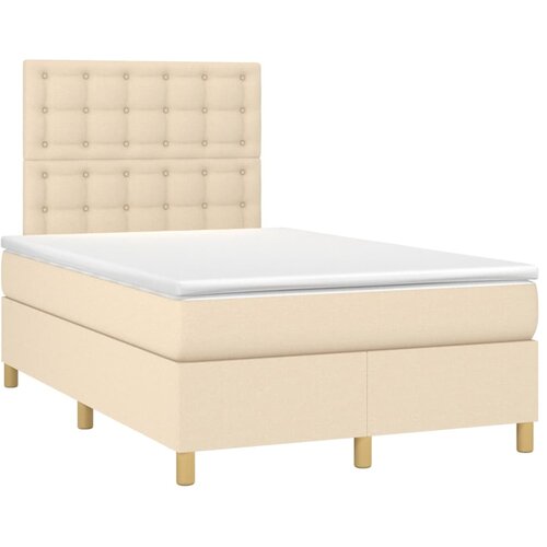  box spring s madracem LED krem 120 x 200 cm od tkanine Slike