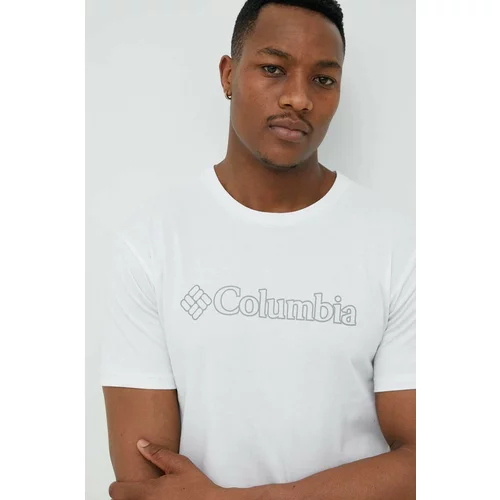 Columbia Športna kratka majica Pacific Crossing II bela barva