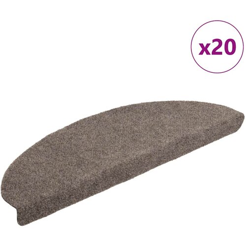  Prostirke za stepenice, samoljepljive, 20 kom., 65x21x4 cm, bež, poluokrugle, velike Cene