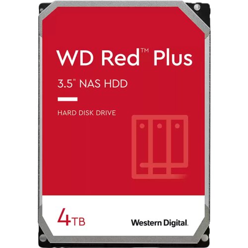 Western Digital HDD NAS WD Red Plus (3.5&amp;rdquo;, 4TB, 256MB, 5400 RPM, SATA 6 Gb/s) Slike