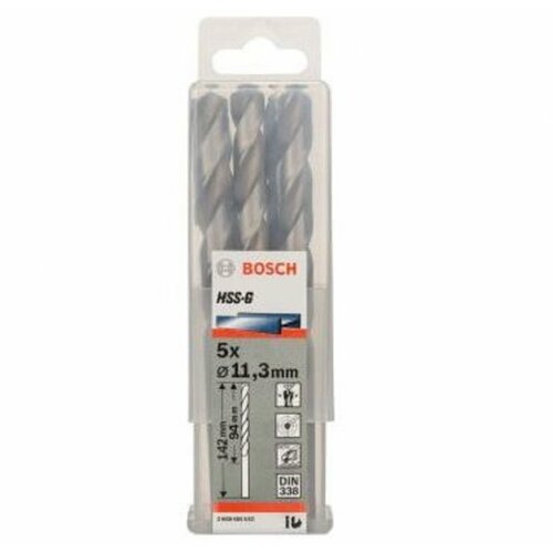Bosch burgija za metal hss-g, din 338 11,3 x 94 x 142 mm pakovanje od 5 komada Cene