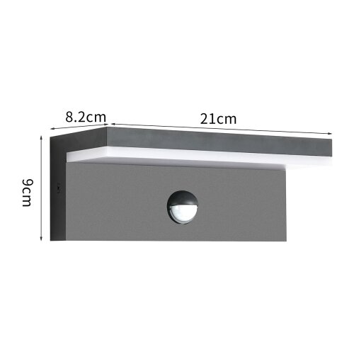  Brilagi-LED Spoljno zidno svetlo sa senzorom TESSI LED/10W/230V antracit IP54 Slike