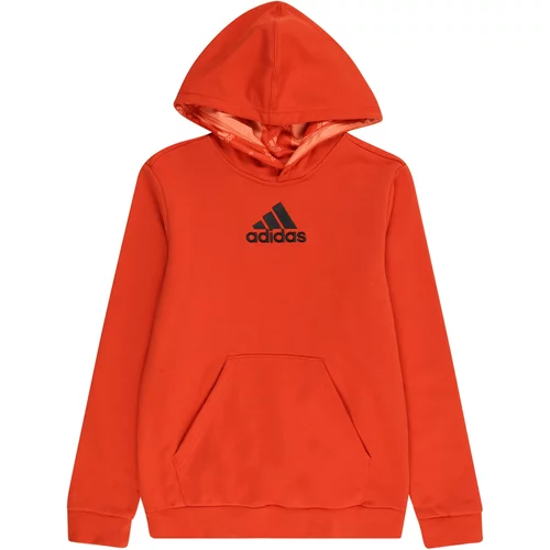 ADIDAS SPORTSWEAR Sportska sweater majica 'Brand Love Allover Print' narančasto crvena / crna