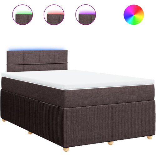 vidaXL Box spring postelja z vzmetnico temno rjava 120x190 cm blago, (21310292) Cene