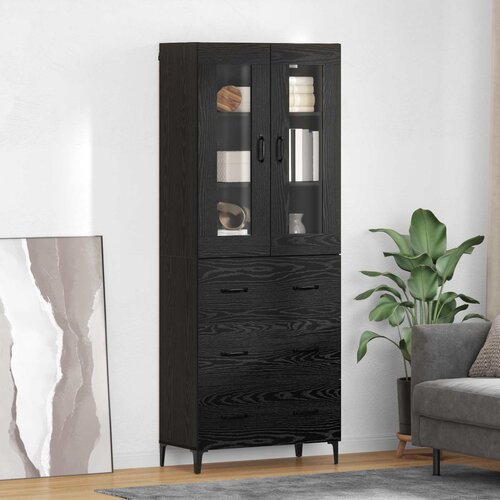  Highboard Crni hrast 69,5 x 34 x 180 cm Konstruirano drvo Cijene