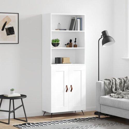 The Living Store Visoka omara bela 69,5x34x180 cm inženirski les - Visoka Omarica, (21661327) Cene