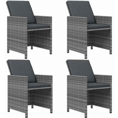  5-dijelni vrtni blagovaonski set od poliratana sivi Siva 109 cm table length Slike