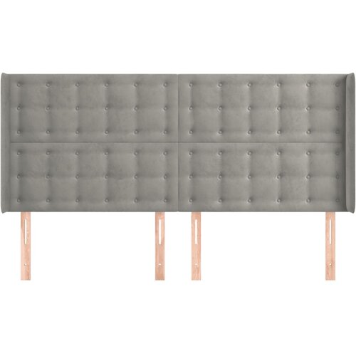  Uzglavlje s u&amp;scaron;ima svjetlosivo 183x16x118/128 cm bar&amp;scaron;unasto Slike
