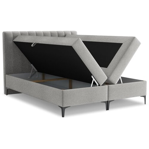 Makamii Svijetlo sivi boxspring krevet s prostorom za odlaganje 160x200 cm Puhala &amp;ndash; Slike
