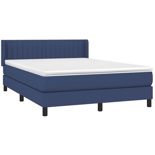 Krevet s oprugama i madracem plavi 140 x 190 cm od tkanine Slike