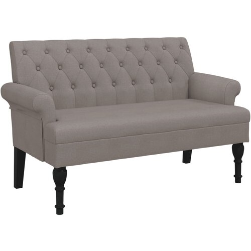  Klupa s naslonom smeđesiva 120 x 62 x 75,5 cm od tkanine Slike