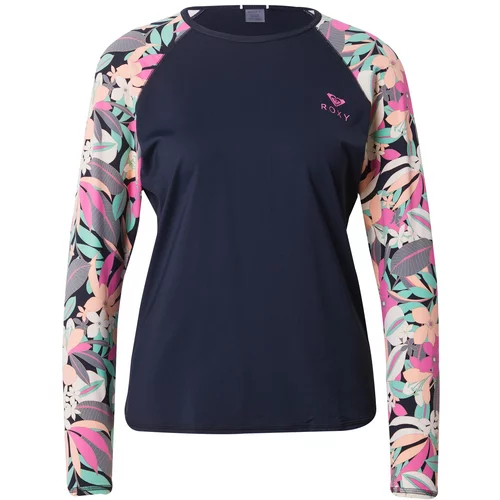 Roxy Funkcionalna majica turkizna / antracit / puder / neonsko roza