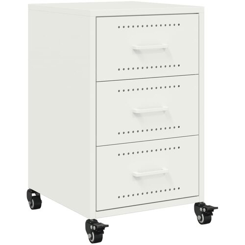 Maison Chic Nočna omarica - Nočna miza bela 36x39x59 cm jeklo, (21687699) Slike