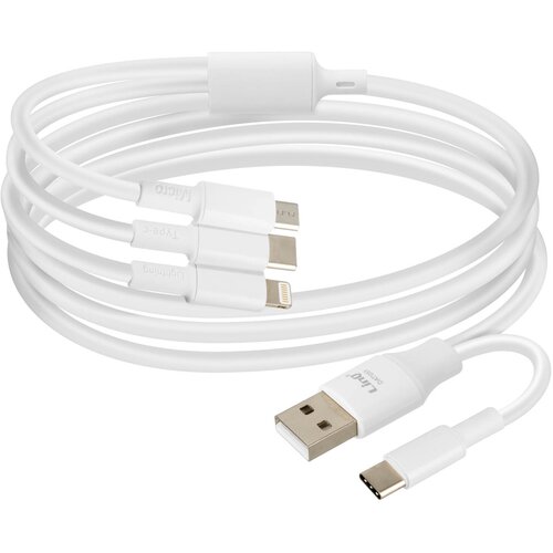 LINQ USB-A / USB-C v USB-C, kabel Lightning in mikro-USB Dolžina 1,2 m, Bela, (5000220109) Cene