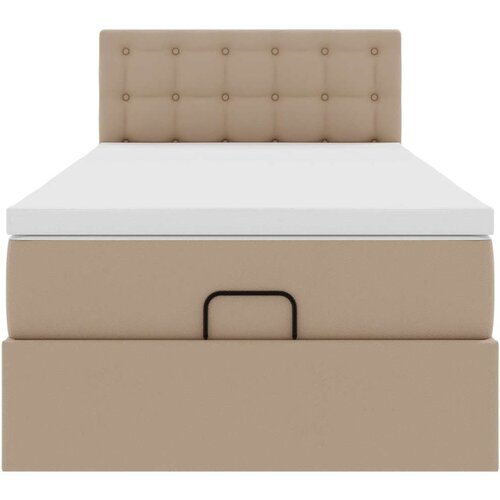 VidaXL okvir kreveta s madracem cappuccina 90x200cm umjetna koža Slike