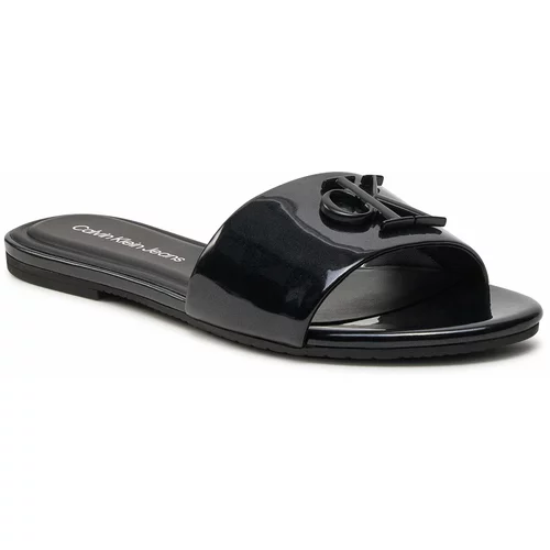 Calvin Klein Jeans Natikači Flat Sandal Slide Mg Met YW0YW01348 Black BEH