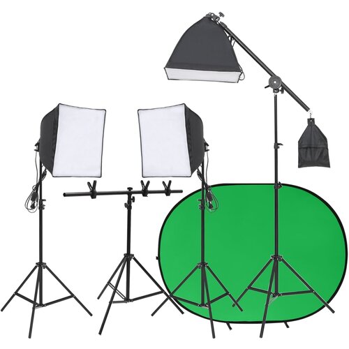 VidaXL Komplet za foto studio z lučmi in ozadjem, (21023055) Slike