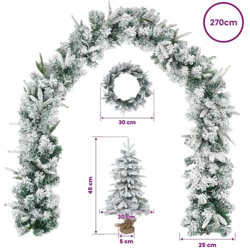 Mini božićno drvce 45 cm PVC i PE Zelena i bijela - Bijela 45 cm bez LED svjetala Slike