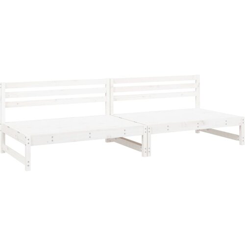 Maison Chic Vrtni sredinski kavč - Zunanji kavč siv 2 kosa bela 120x80 cm trdna borovina, (22040498) Slike