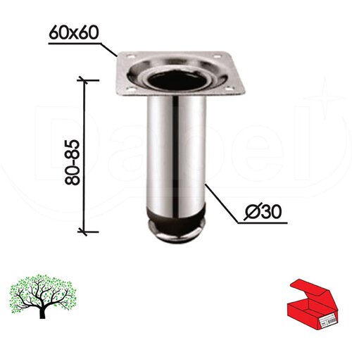 Dabel nogica štel za nameštaj no13 b-ni 80-85/fi30 mm Cene