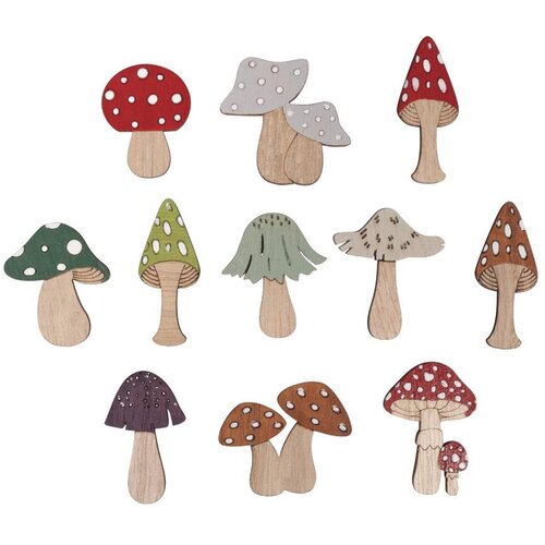 RAYHER Leseni okraski Gobice 3,2-4,5 cm 11 kos, (22005885) Cene