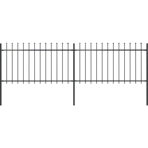  Vrtna ograda s ukrasnim kopljima čelična 3,4 x 1 m crna
