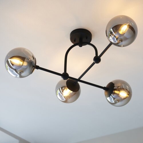 Endon 106662 - plafonski luster ontario 4xE14/7W/230V crna/zadimljena Slike