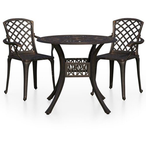 VidaXL Bistro garnitura 3-delna liti aluminij bronasta, (20764784) Slike