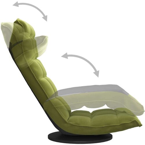 vidaXL Okretna podna stolica svjetlozelena baršunasta Cijene