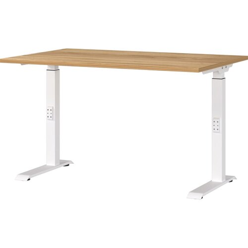 Germania Pisalna miza z nastavljivo vi&amp;scaron;ino z mizno plo&amp;scaron;čo v hrastovem dekorju 80x120 cm Downey &amp;ndash; Slike