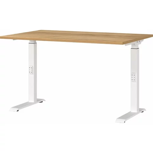 Germania Pisalna miza z nastavljivo višino z mizno ploščo v hrastovem dekorju 80x120 cm Downey –