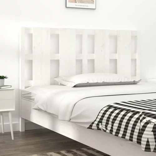  Uzglavlje za krevet bijelo 125 5x4x100 cm od masivne borovine