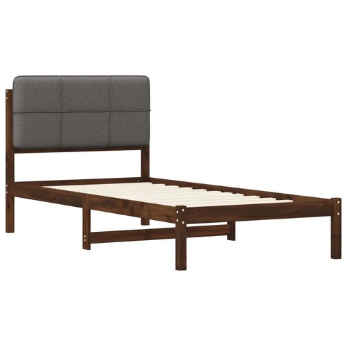  Krevetni okvir s tapiciranim uzglavljem - Tamnosmeđa i svjetlosiva 90 x 190 cm Slike