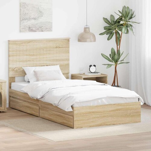  Krevet s od storage Sonoma hrast 100 x 200 cm Konstruirano drvo Cijene