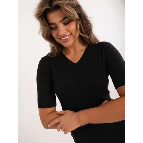 Fashion Hunters Black classic viscose sweater