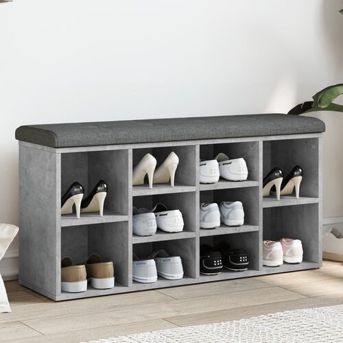 vidaXL Klupa za cipele siva boja betona 102x32x50 cm konstruirano drvo Cijene