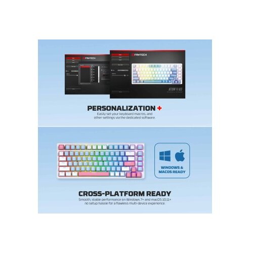 Fantech tastatura mehanička gaming MK612 atom x83 ame plava (taro switch) Slike
